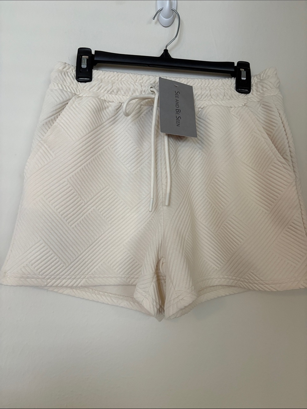 Knit Top & Drawstring Shorts Set - Cream - Picture 5 of 6